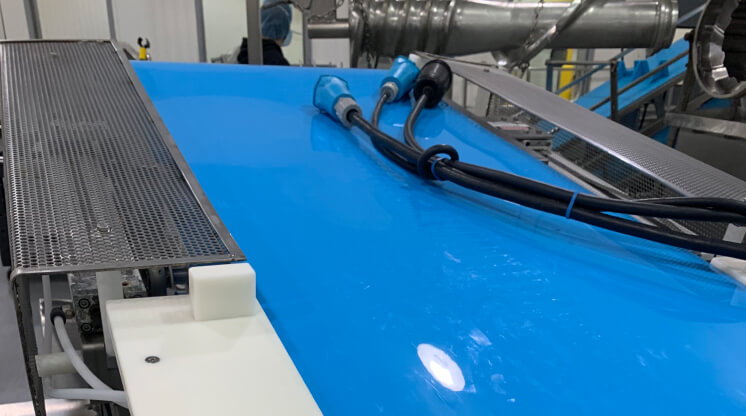blue conveyer belt